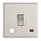 Contactum Lyric 20A 1-Gang DP Control Switch & Flex Outlet Brushed Steel with Neon with White Inserts