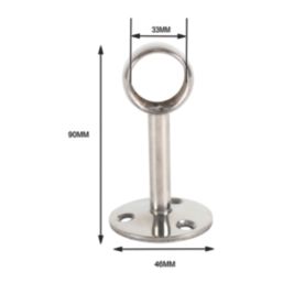 Essentials Rail Centre Brackets Polished Stainless Steel 32mm 2 Pack