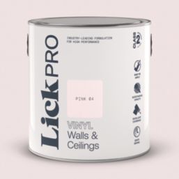 LickPro  2.5Ltr Pink 04 Vinyl Matt Emulsion  Paint