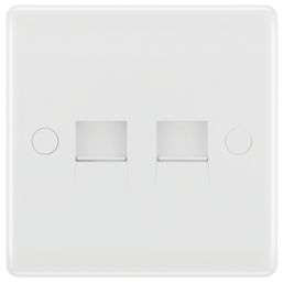 British General 800 Series 2-Gang Master Telephone Socket White
