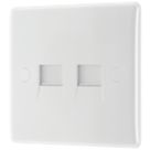 British General 800 Series 2-Gang Master Telephone Socket White