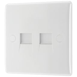 British General 800 Series 2-Gang Master Telephone Socket White