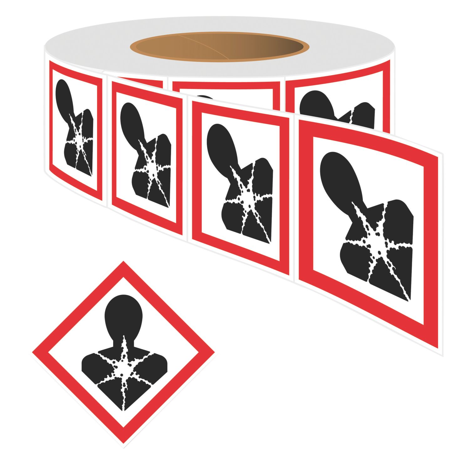Essentials Health Hazard GHS Labels (Roll) 100mm x 100mm (353YU)