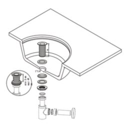 Flomasta Unslotted Captive Basin Waste Brushed Brass 66mm