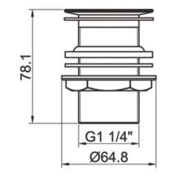 Flomasta Unslotted Captive Basin Waste Brushed Brass 66mm