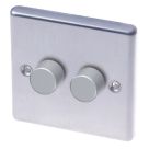LAP  2-Gang 2-Way LED Dimmer Switch  Brushed Stainless Steel