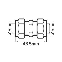 Flomasta  Brass Compression Equal Couplers 15mm 10 Pack