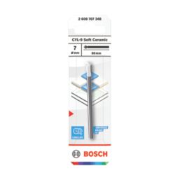 Bosch CYL-9 Straight Shank Carbide Tile & Glass Drill Bit 7mm x 80mm