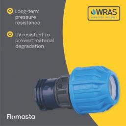 Flomasta  MDPE Copper Adaptor 25mm x 15mm