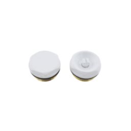 ETAL Danva 15mm x 1/2" Matt White Angled & L/S Modern Thermostatic Radiator Valve & Lockshield