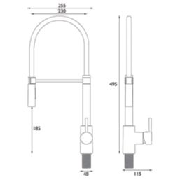 Bristan Silhouette  Pull-Out Kitchen Tap Chrome-Plated