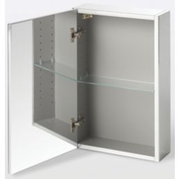 Imandra Mirrored Bathroom Cabinet Silver Matt 400mm x 150mm x 600mm ...