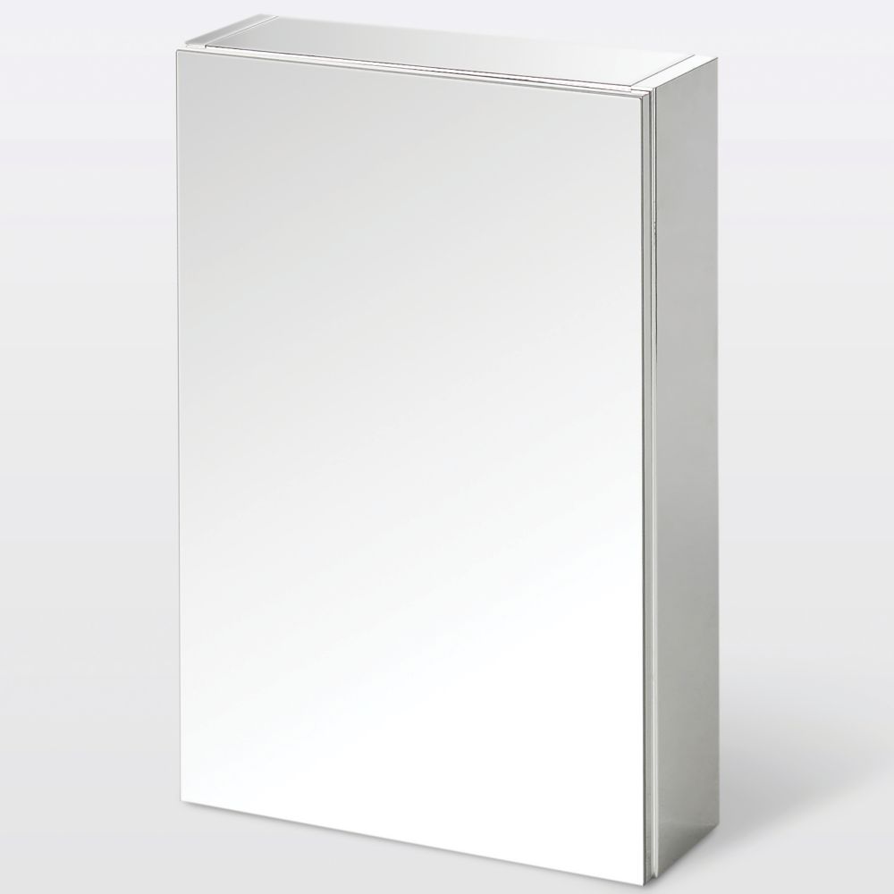 Imandra Mirrored Bathroom Silver Matt 400mm x 150mm x 600mm