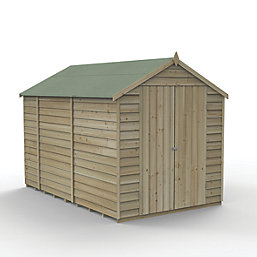 Forest 4Life 6' x 9' 6" (Nominal) Apex Overlap Timber Shed with Base