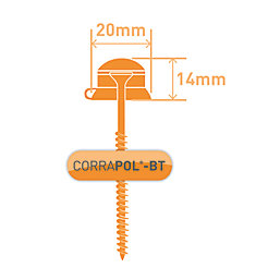 Corrapol-BT  Screw Cap Fixings Green 60mm x 20mm 50 Pack