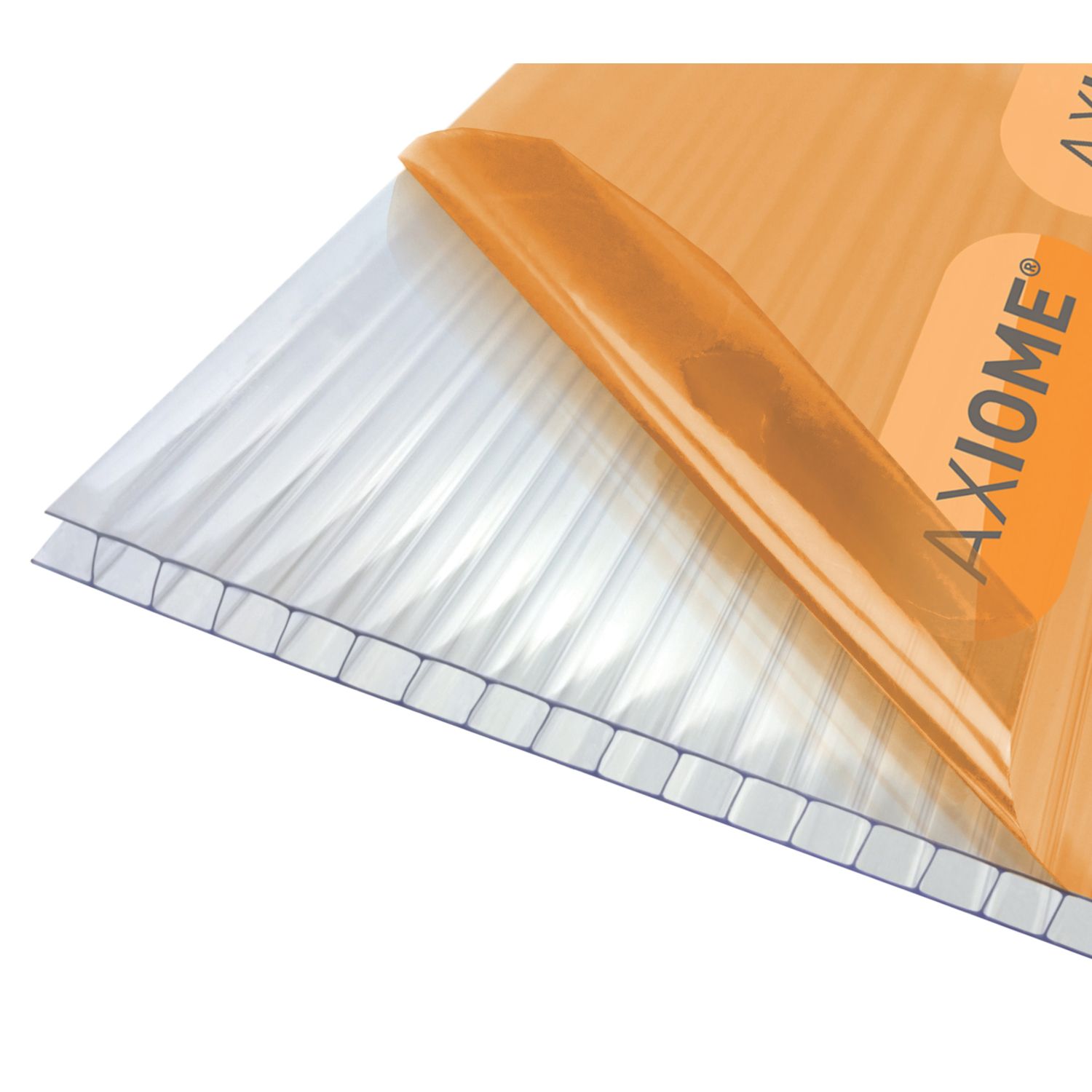 Axiome Twinwall Polycarbonate Roofing Sheet Clear 2100mm x 6mm x 1000mm (354JC)