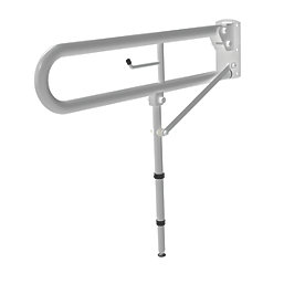 Nymas NymaPRO Doc M Trombone Lift & Lock Hinged Grab Rail with Leg White 800mm x 900mm x 35mm