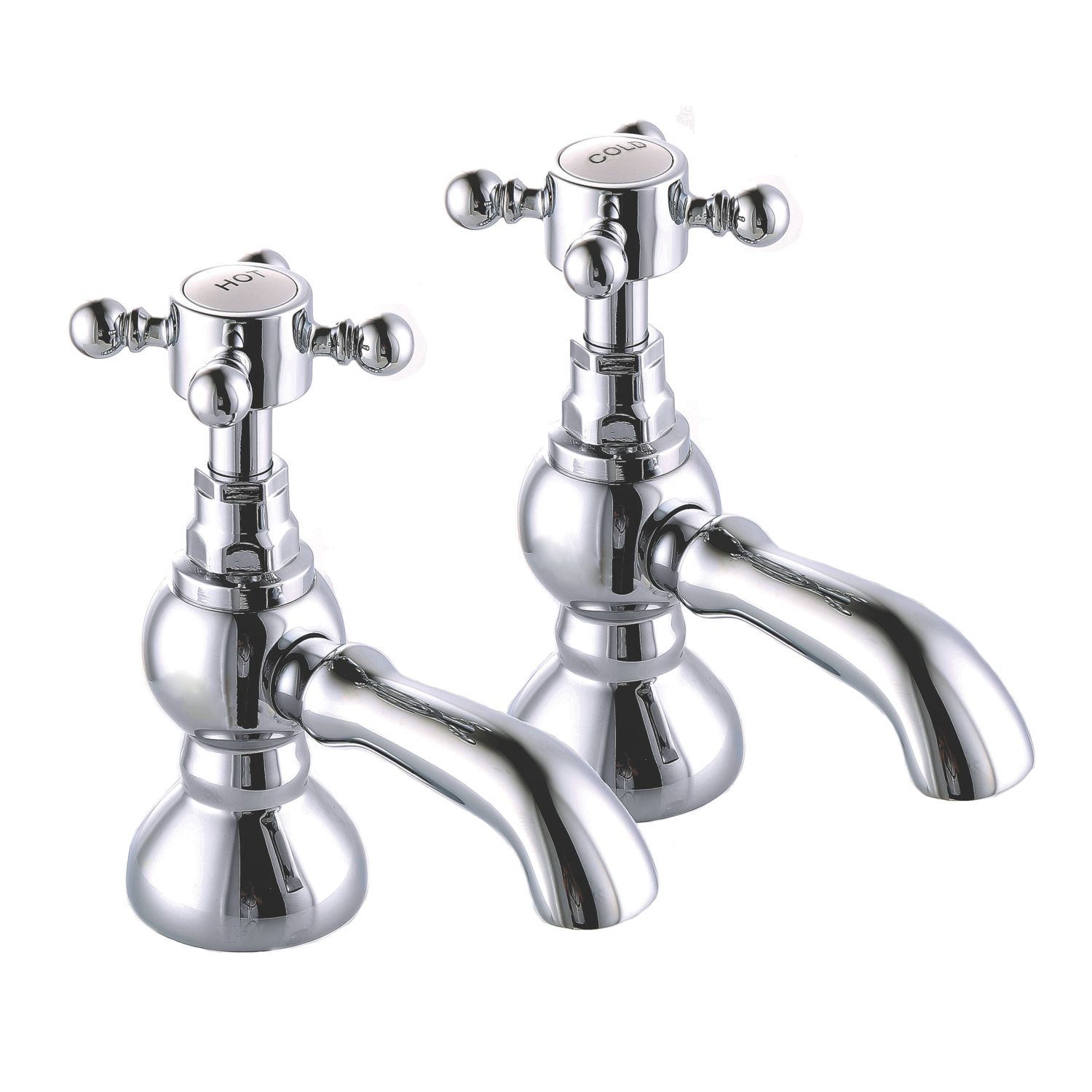 ETAL Eden Polished Chrome 189mm Standard Cross Head 2 Tap Holes Basin Pillar Tap (354KG)