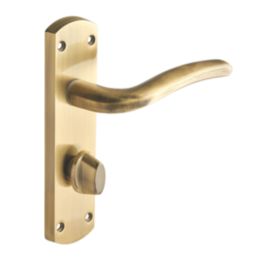 Designer Levers Goodrich Fire Rated WC Lever Bathroom Door Handle Pair Antique Brass
