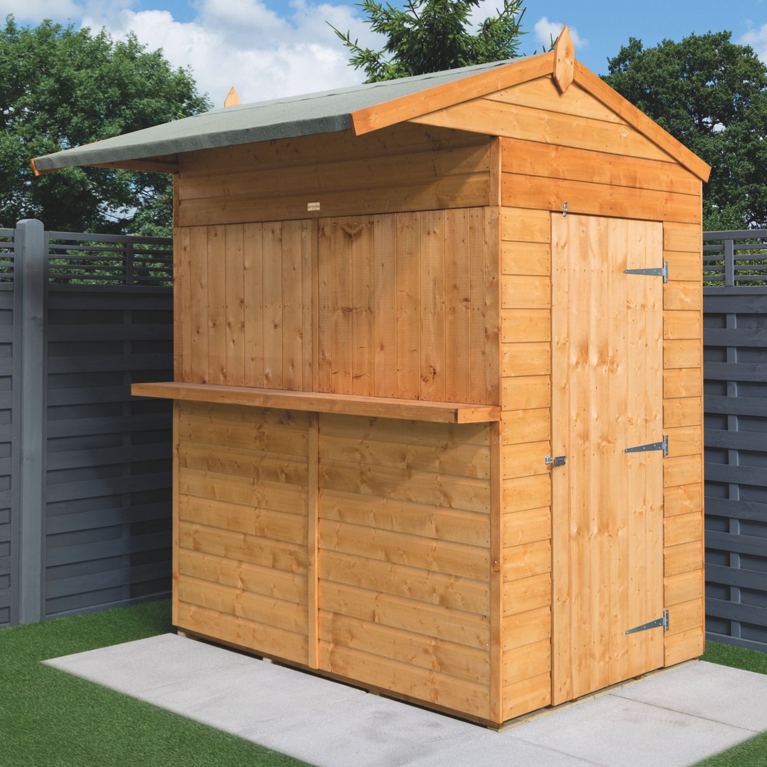 Rowlinson 4' x 6' (Nominal) Apex Shiplap Timber Bar & Garden Store (354PV)