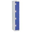 LinkLockers 4-Door Security Locker 1800mm x 300mm Blue