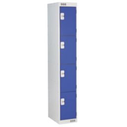 LinkLockers 4-Door Security Locker 1800mm x 300mm Blue