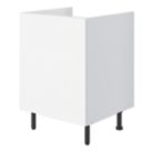 Refurb  Pragma  1-Door Matt White 600mm x 590mm x 860mm Flat Packed Kitchen Base Unit