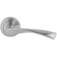 Smith & Locke Bude Fire Rated Lever On Rose Door Handles Pair Brushed Nickel