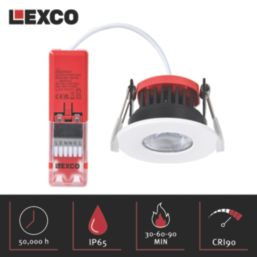 Lexco Tauri Fixed  Fire Rated LED Downlights White 8W 500-800lm 10 Pack