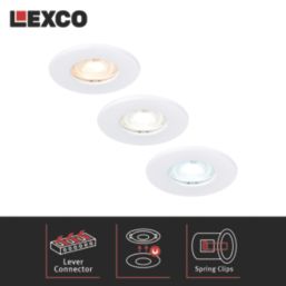 Lexco Tauri Fixed  Fire Rated LED Downlights White 8W 500-800lm 10 Pack