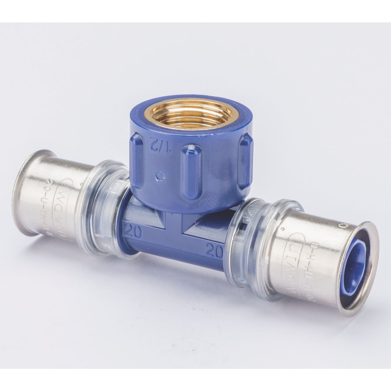 Wavin Tigris K5 Multi-Layer Composite Press-Fit Adapting One-Sided Female Tees 20mm x 0.5" x 20mm 5 Pack (355RM)