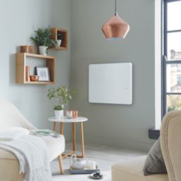 Towelrads Vetro 700W Electric Wall-Mounted Glass Infrared Designer Radiator 600mm x 600mm White 1194BTU