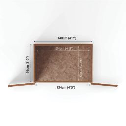 Mercia Value 4' 6" x 3' (Nominal) Pent Overlap Timber Mower Store