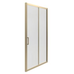 Essentials Framed Rectangular Sliding Shower Door Brushed Brass 1200mm x 1850mm