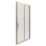 Essentials Framed Rectangular Sliding Shower Door Brushed Brass 1200mm x 1850mm