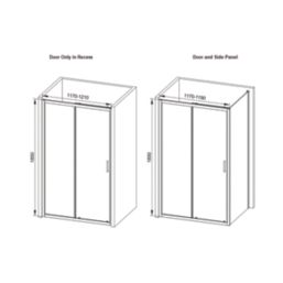 Essentials Framed Rectangular Sliding Shower Door Brushed Brass 1200mm x 1850mm