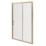 Essentials Framed Rectangular Sliding Shower Door Brushed Brass 1200mm x 1850mm