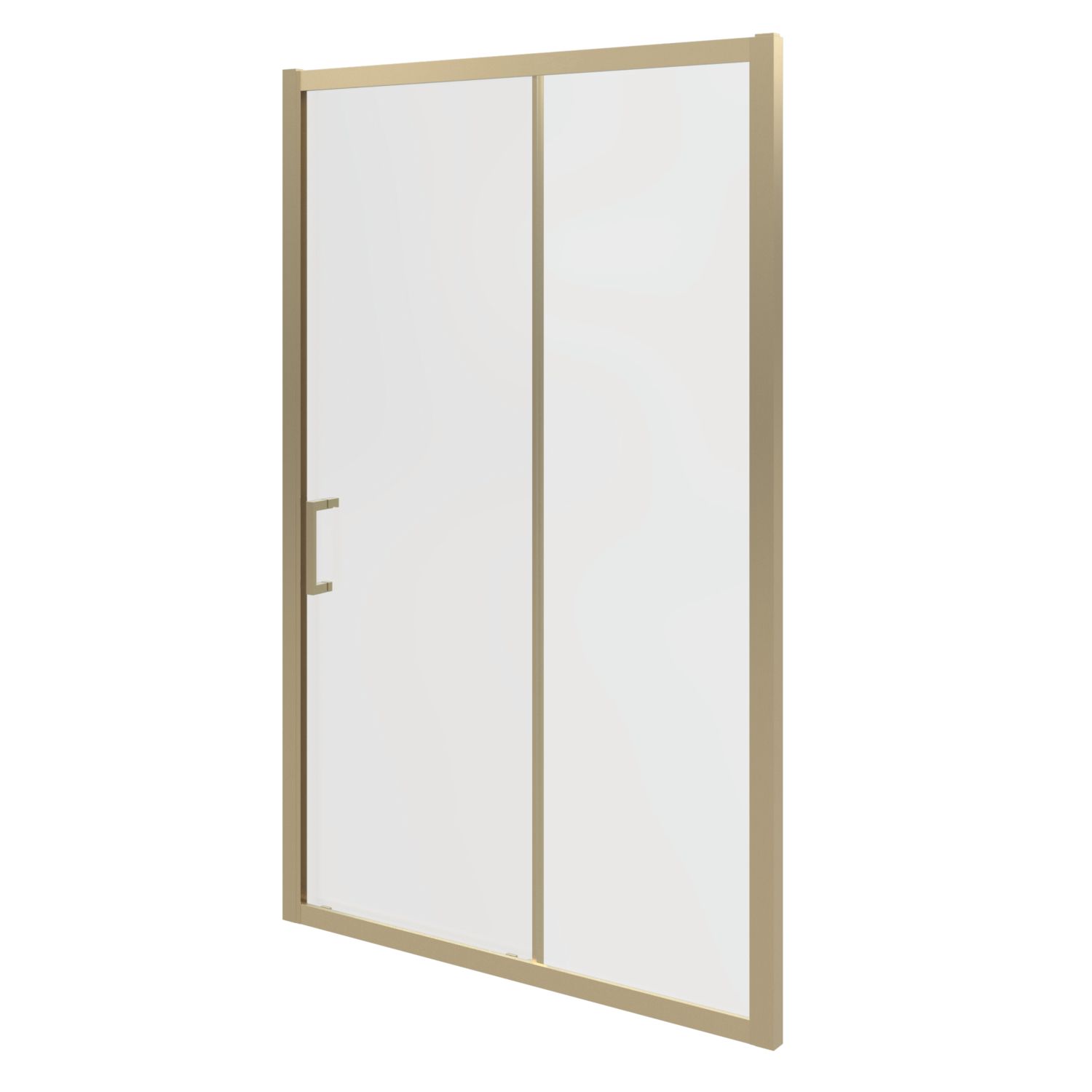 Essentials Framed Rectangular Sliding Shower Door Brushed Brass 1200mm x 1850mm (356AA)