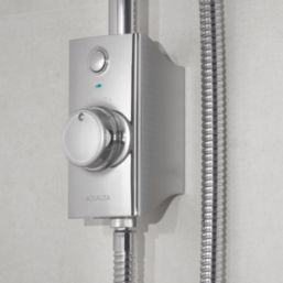 Aqualisa Visage Q Gravity-Pumped Ceiling-Fed Chrome Thermostatic Single Outlet Exposed Smart Shower with Adjustable Head