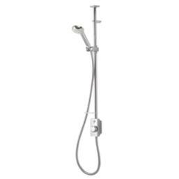 Aqualisa Visage Q Gravity-Pumped Ceiling-Fed Chrome Thermostatic Single Outlet Exposed Smart Shower with Adjustable Head