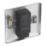 LAP  1-Gang 2-Way LED Dimmer Switch  Brushed Steel with Colour-Matched Inserts