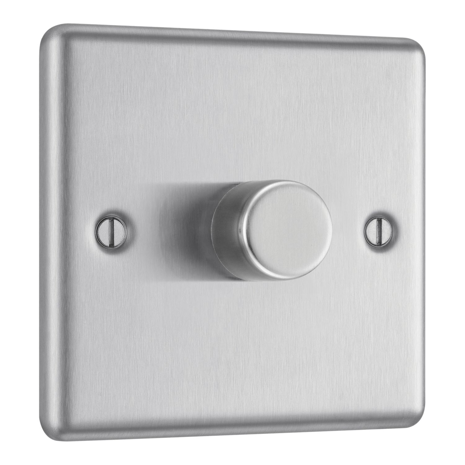 LAP 1-Gang 2-Way LED Dimmer Switch Brushed Steel with Colour-Matched Inserts (356CN)