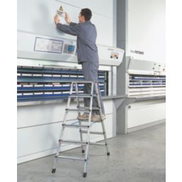Zarges Aluminium 1.49m 6 Step Swingback A Frame Step Ladder