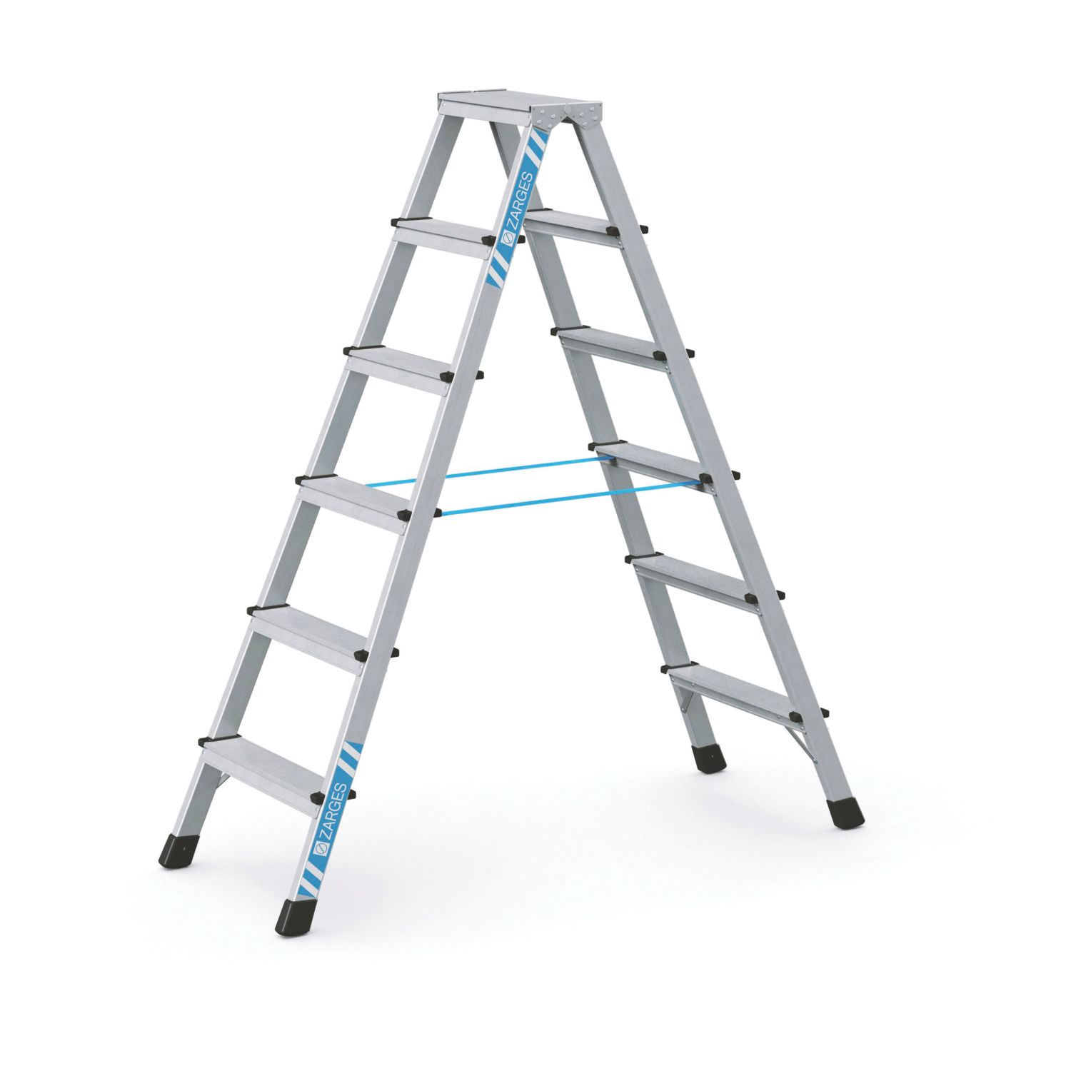 Zarges Aluminium 1.49m 6 Step Swingback A Frame Step Ladder (356CP)