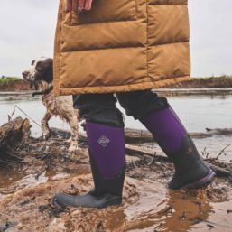 Muck Boots Arctic Sport II Tall Size 6 Womens Black & Purple Non Safety Wellies