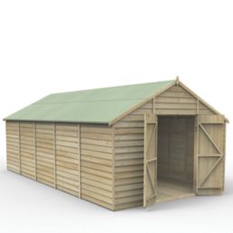Forest 4Life 10' x 19' 6" (Nominal) Apex Overlap Timber Shed with Assembly