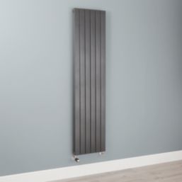 Flomasta  1/2" x 15mm Black/Chrome Angled & L/S Modern Thermostatic Radiator Valve & Lockshield