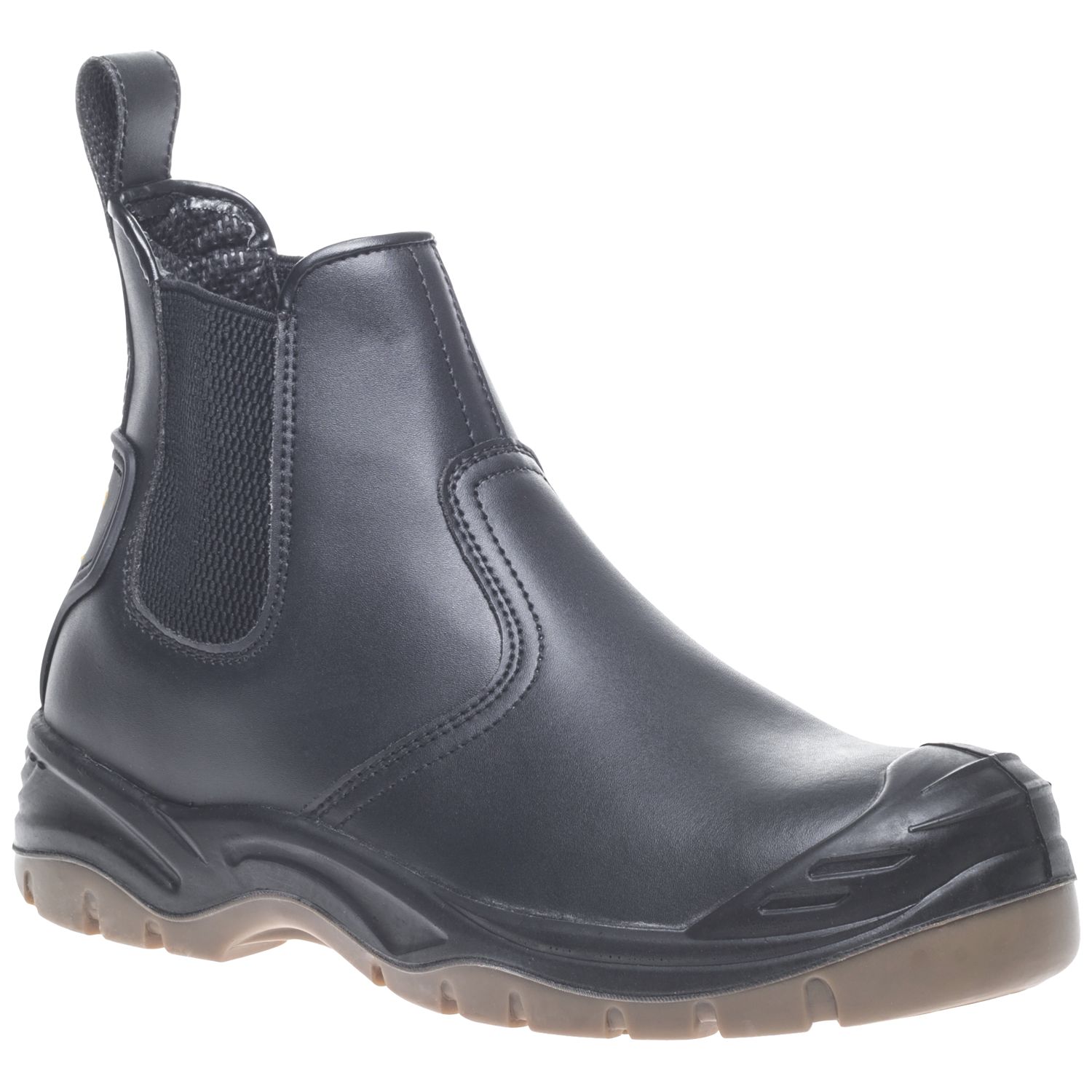 Apache AP714SM Size 10 Black Water-Resistant Steel Toe Cap Safety Dealer Boots (356JH)
