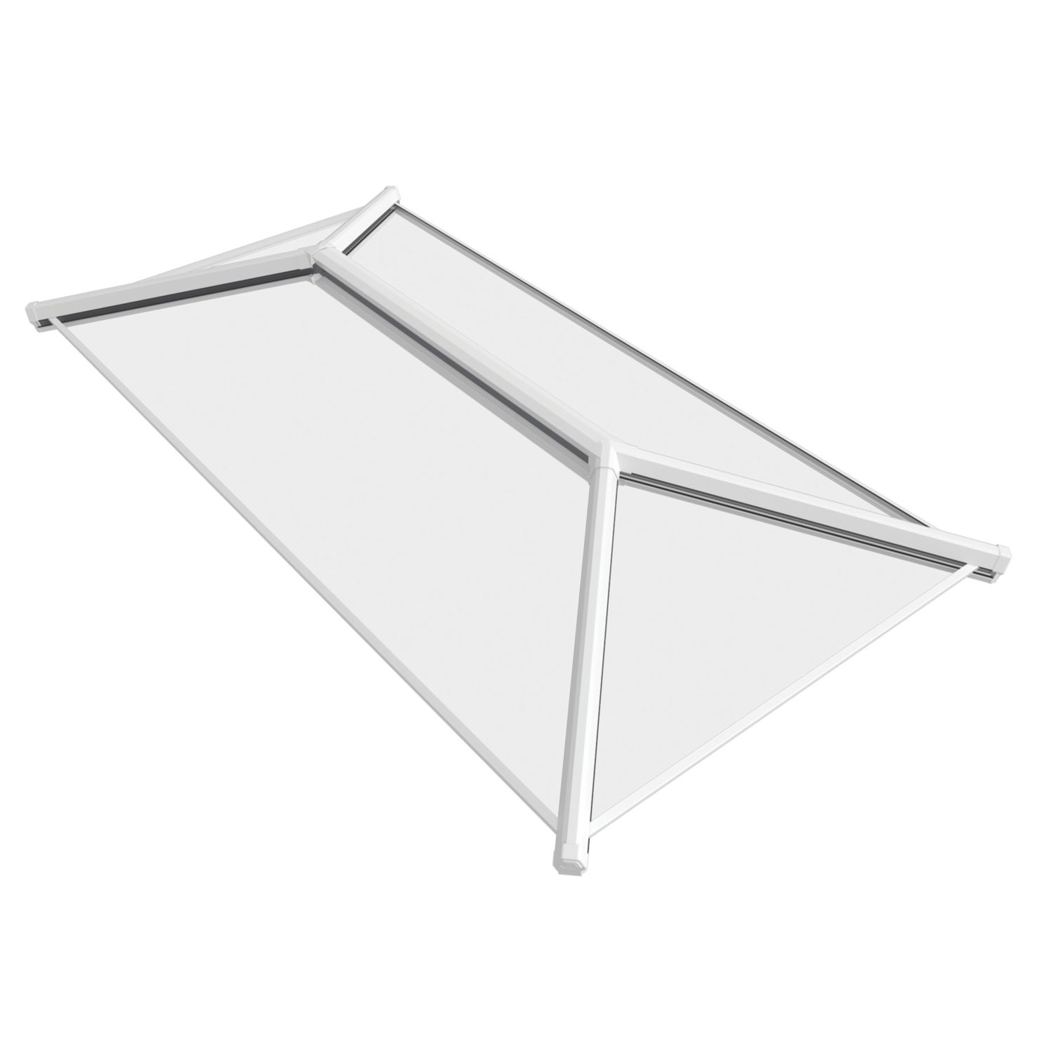 Crystal Clear Aluminium & uPVC Double-Glazed Lantern Roof White 2000mm x 1500mm (356JN)