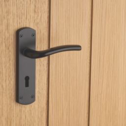 Designer Levers Goodrich Fire Rated Lever Lock Door Handle Pair Matt Black